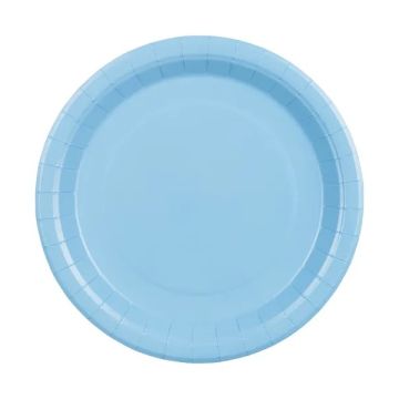 Talerzyki papierowe - PartyDeco - jasnoniebieskie 23 cm 6 szt.