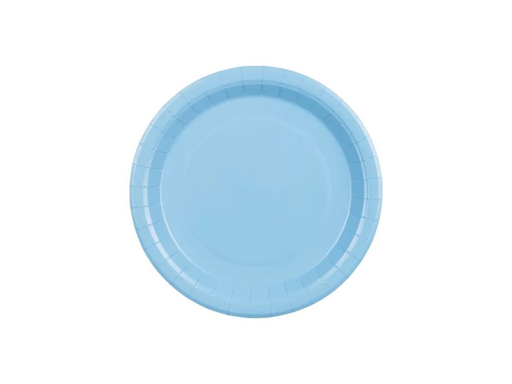 Paper plates - PartyDeco - light blue 23 cm 6 pcs