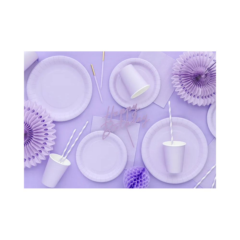 Paper plates - PartyDeco - lavender 23 cm 6 pcs
