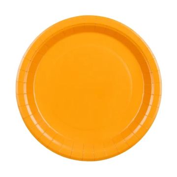 Talerzyki papierowe - PartyDeco - pomarańczowe 23 cm 6 szt.