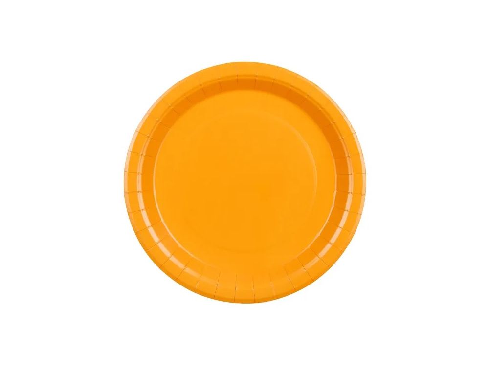 Talerzyki papierowe - PartyDeco - pomarańczowe 23 cm 6 szt.