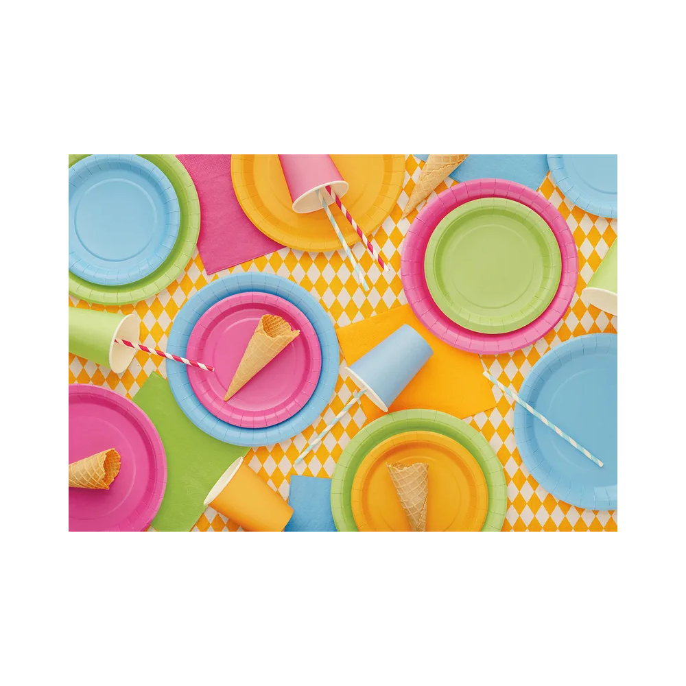 Paper plates - PartyDeco - orange 23 cm 6 pcs