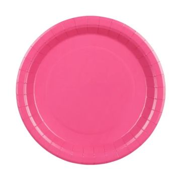 Talerzyki papierowe - PartyDeco - różowe 23 cm 6 szt.