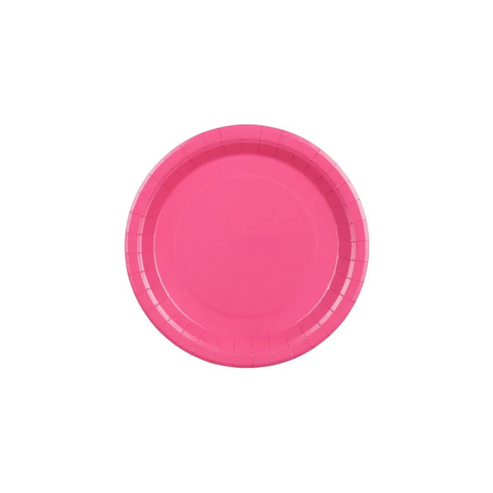 Paper plates - PartyDeco - pink 23 cm 6 pcs