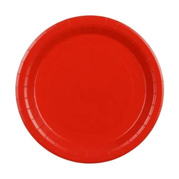 Paper plates - PartyDeco - red 23 cm 6 pcs