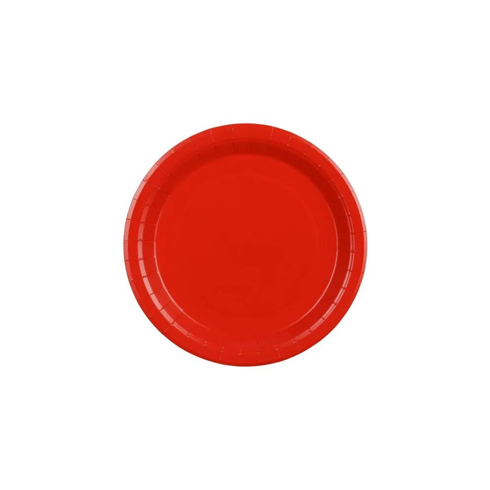 Paper plates - PartyDeco - red 23 cm 6 pcs