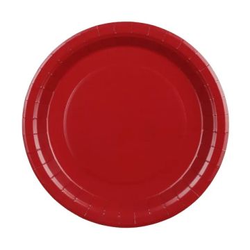Talerzyki papierowe - PartyDeco - ciemnoczerwone 23 cm 6 szt.