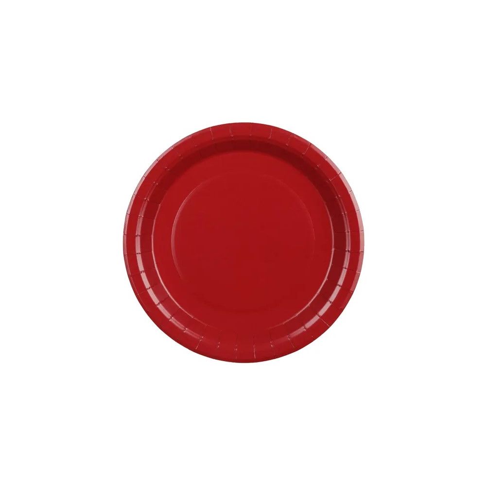 Paper plates - PartyDeco - red 23 cm 6 pcs