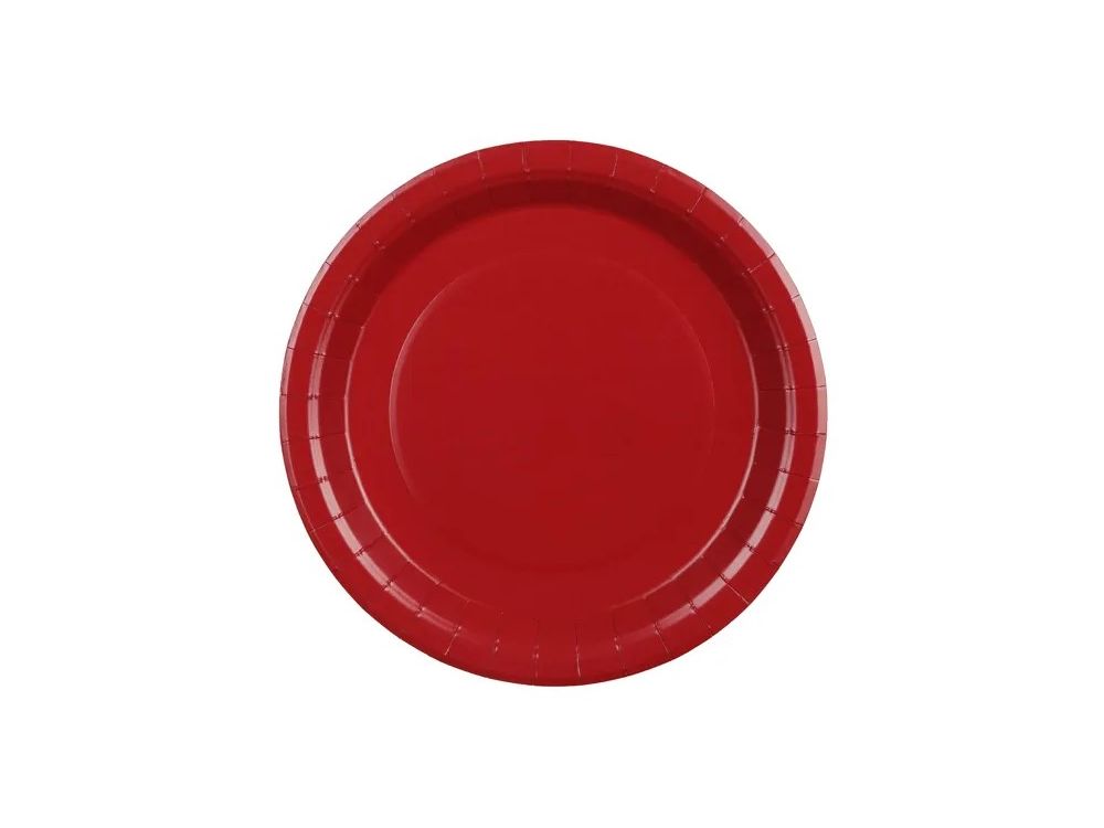 Paper plates - PartyDeco - red 23 cm 6 pcs