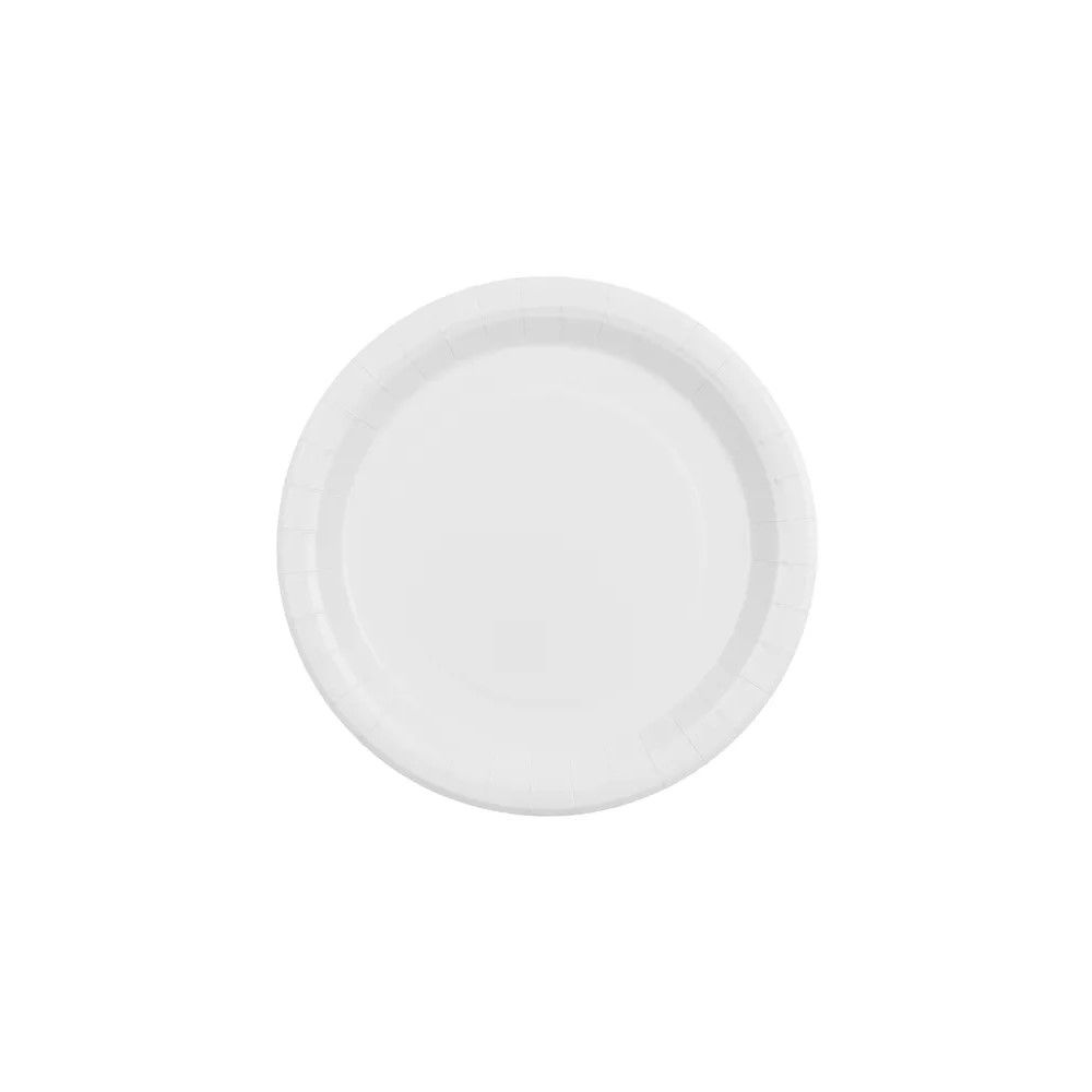 Paper plates - PartyDeco - white 23 cm 6 pcs