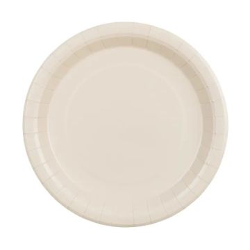 Talerzyki papierowe - PartyDeco - beżowe 23 cm 6 szt.