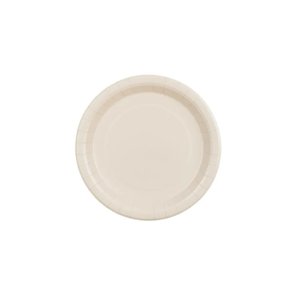 Paper plates - PartyDeco - beige 23 cm 6 pcs