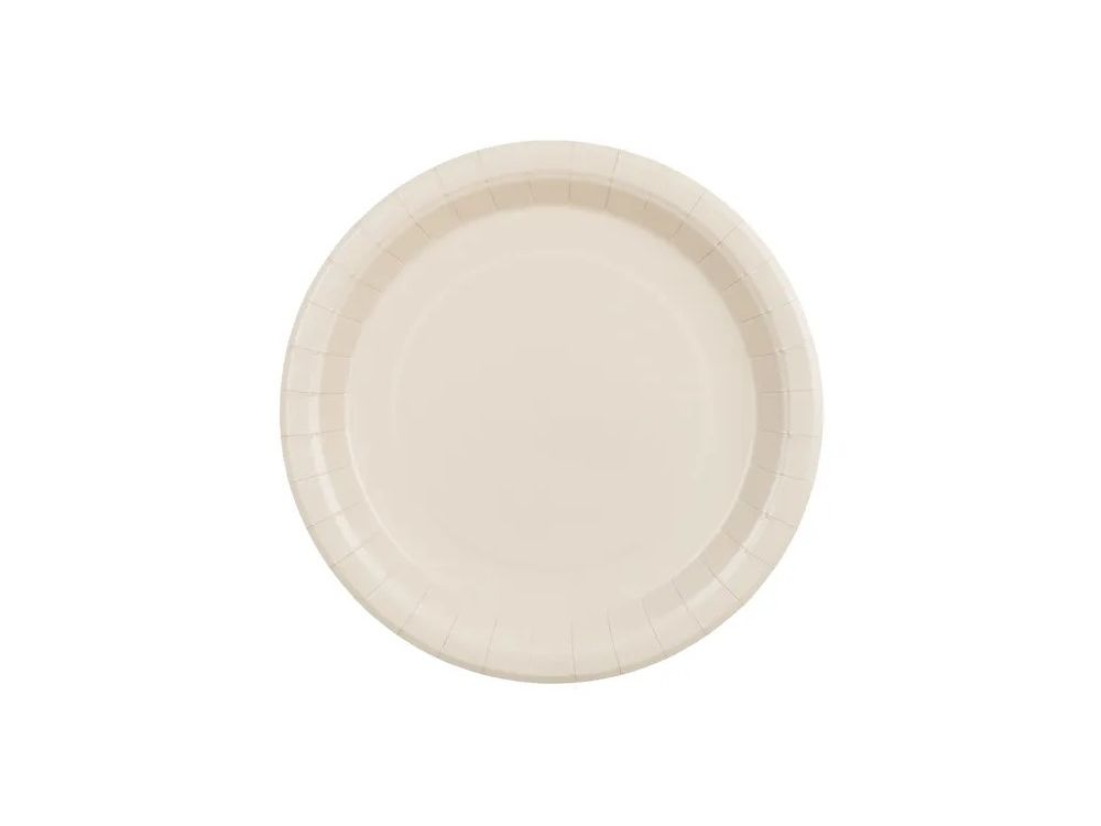 Talerzyki papierowe - PartyDeco - beżowe 23 cm 6 szt.