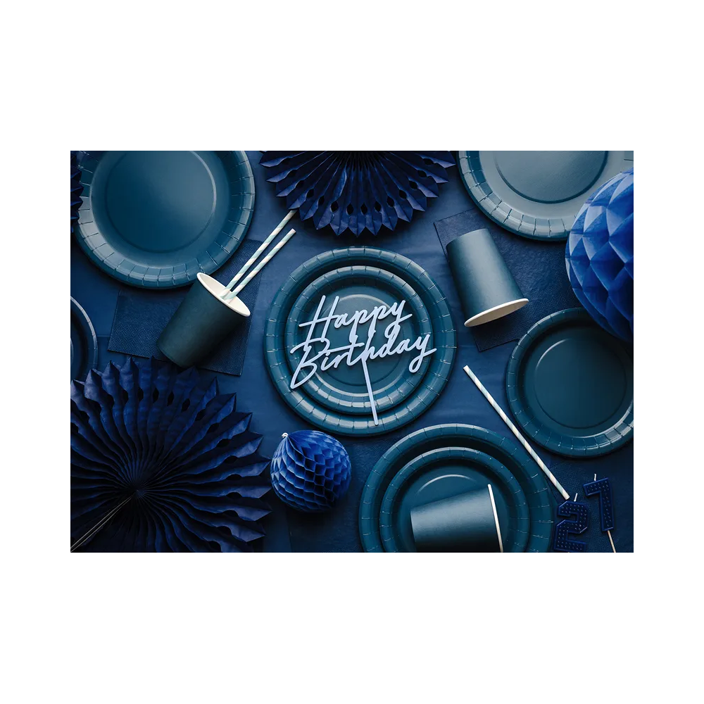 Paper plates - PartyDeco - navy blue 23 cm 6 pcs
