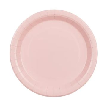 Paper plates - PartyDeco - light pink 23 cm 6 pcs