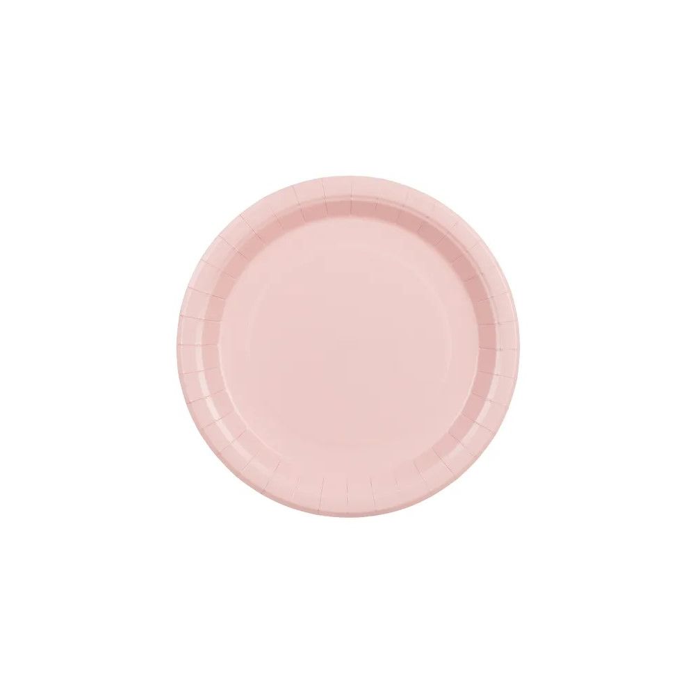 Paper plates - PartyDeco - light pink 23 cm 6 pcs
