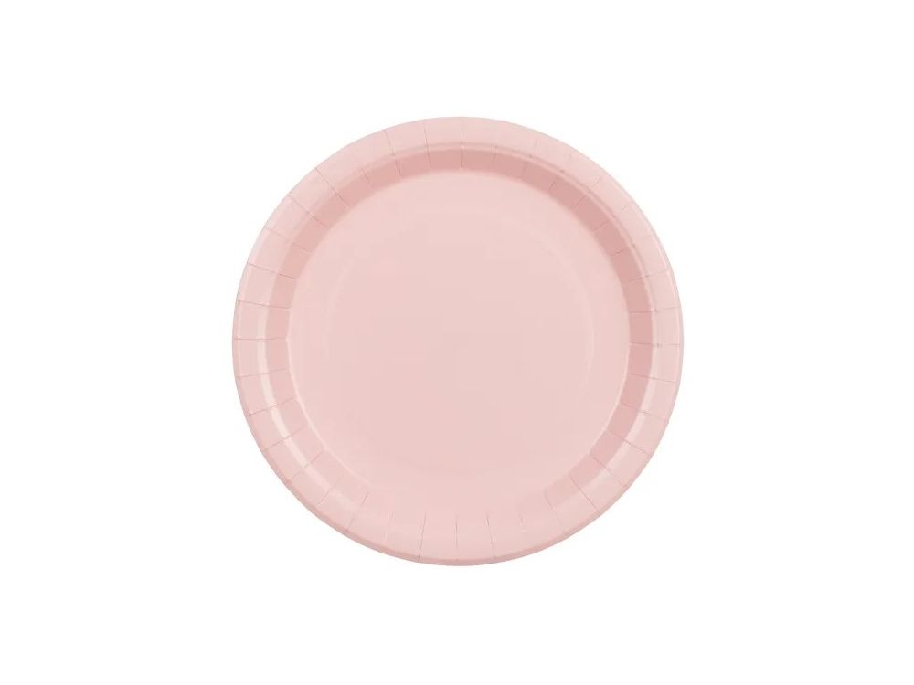 Paper plates - PartyDeco - light pink 23 cm 6 pcs