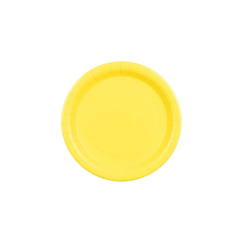Paper plates - PartyDeco - yellow 23 cm 6 pcs