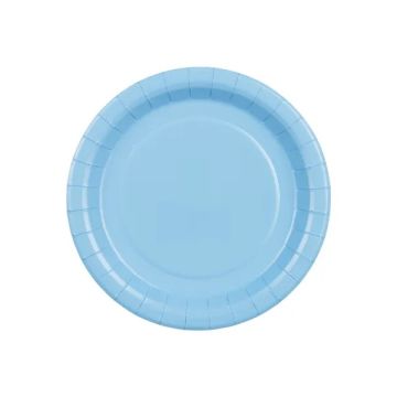 Paper plates - PartyDeco - light blue 18 cm 6 pcs
