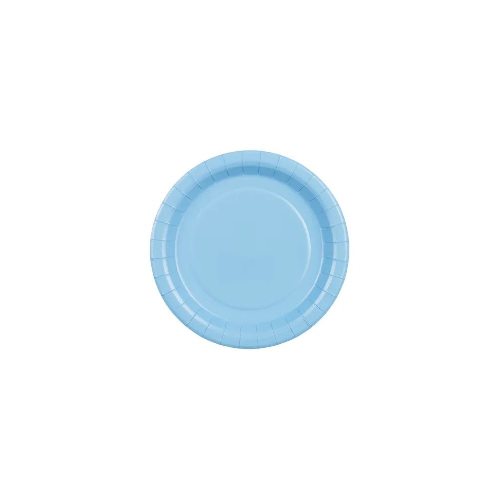 Paper plates - PartyDeco - light blue 18 cm 6 pcs