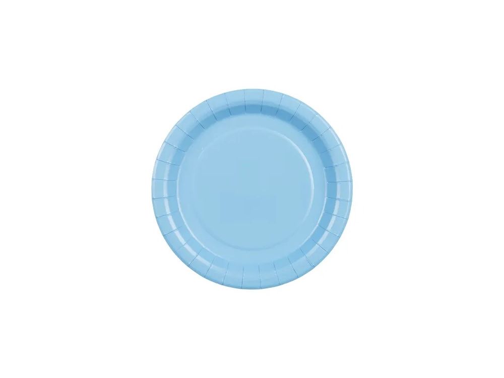 Paper plates - PartyDeco - light blue 18 cm 6 pcs