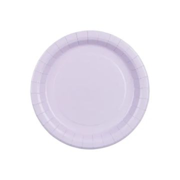 Paper plates - PartyDeco - lavender 18 cm 6 pcs