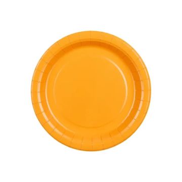 Talerzyki papierowe - PartyDeco - pomarańczowe 18 cm 6 szt.
