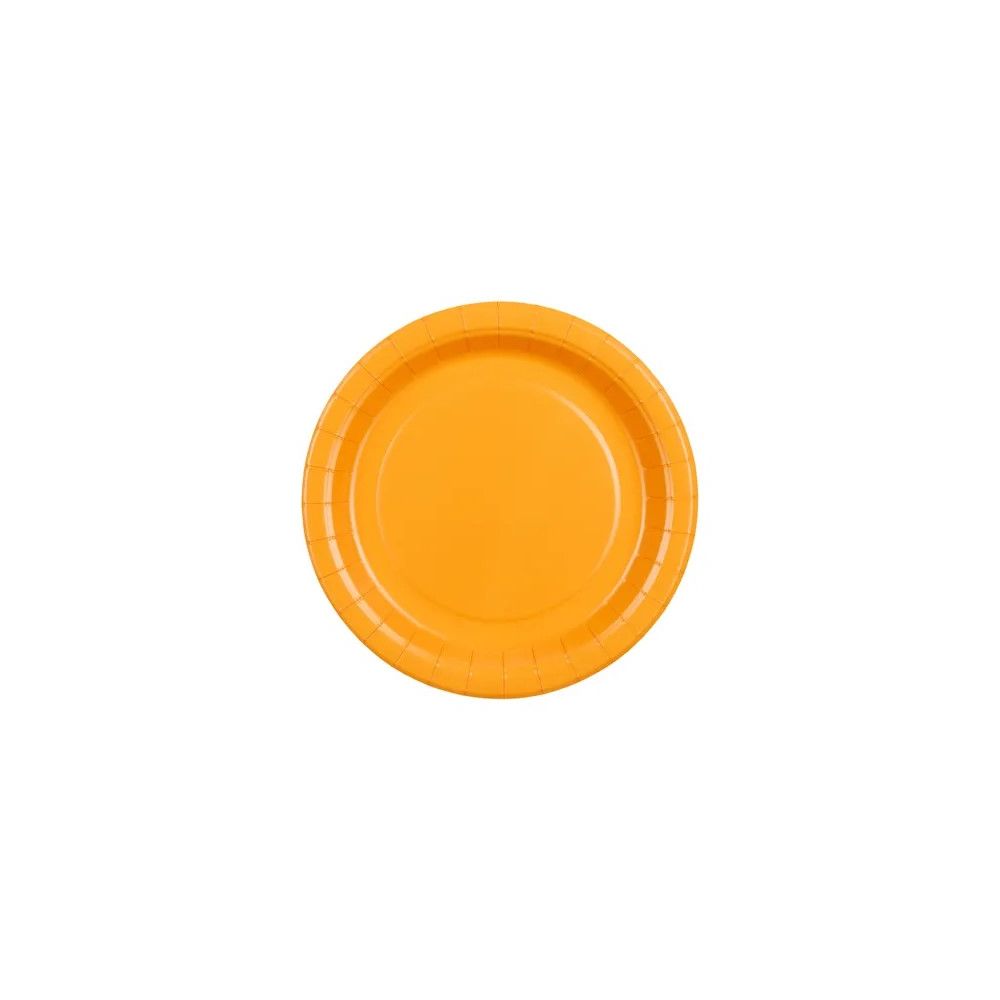 Paper plates - PartyDeco - orange 18 cm 6 pcs