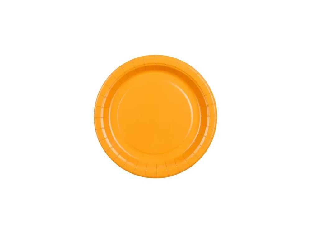 Paper plates - PartyDeco - orange 18 cm 6 pcs