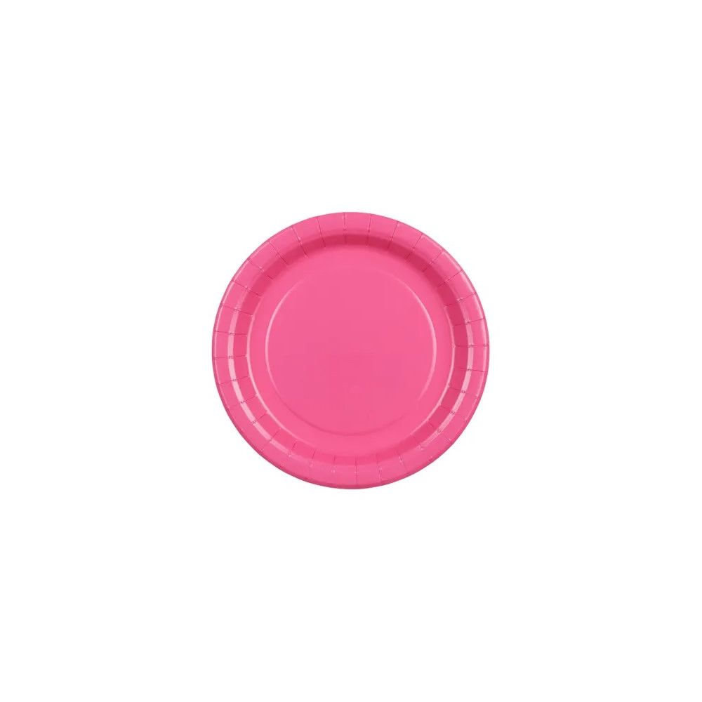 Paper plates - PartyDeco - pink 18 cm 6 pcs