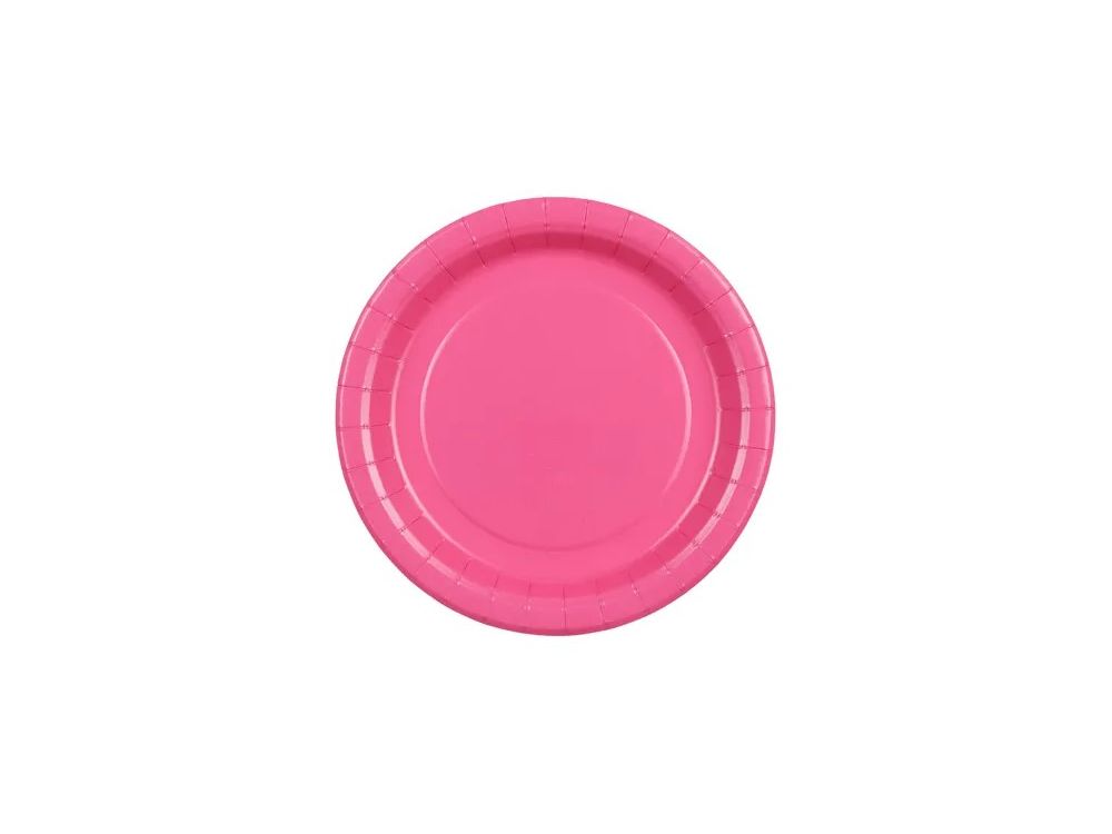 Talerzyki papierowe - PartyDeco - różowe 18 cm 6 szt.