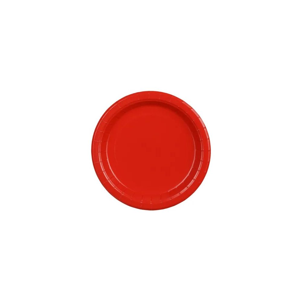 Paper plates - PartyDeco - red 18 cm 6 pcs