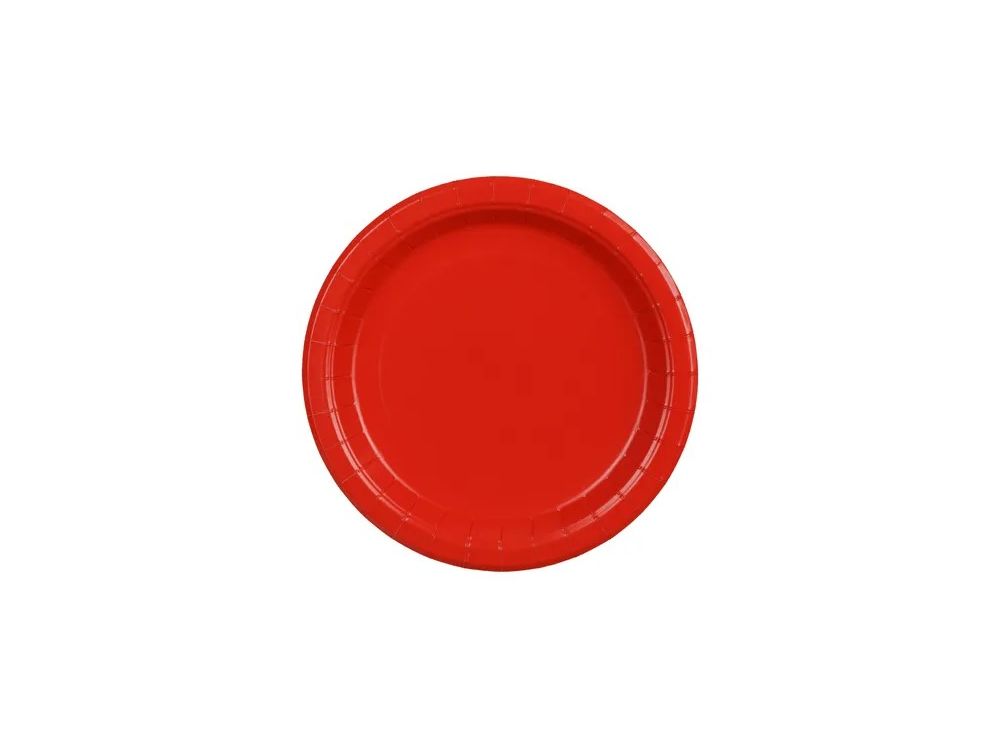 Paper plates - PartyDeco - red 18 cm 6 pcs