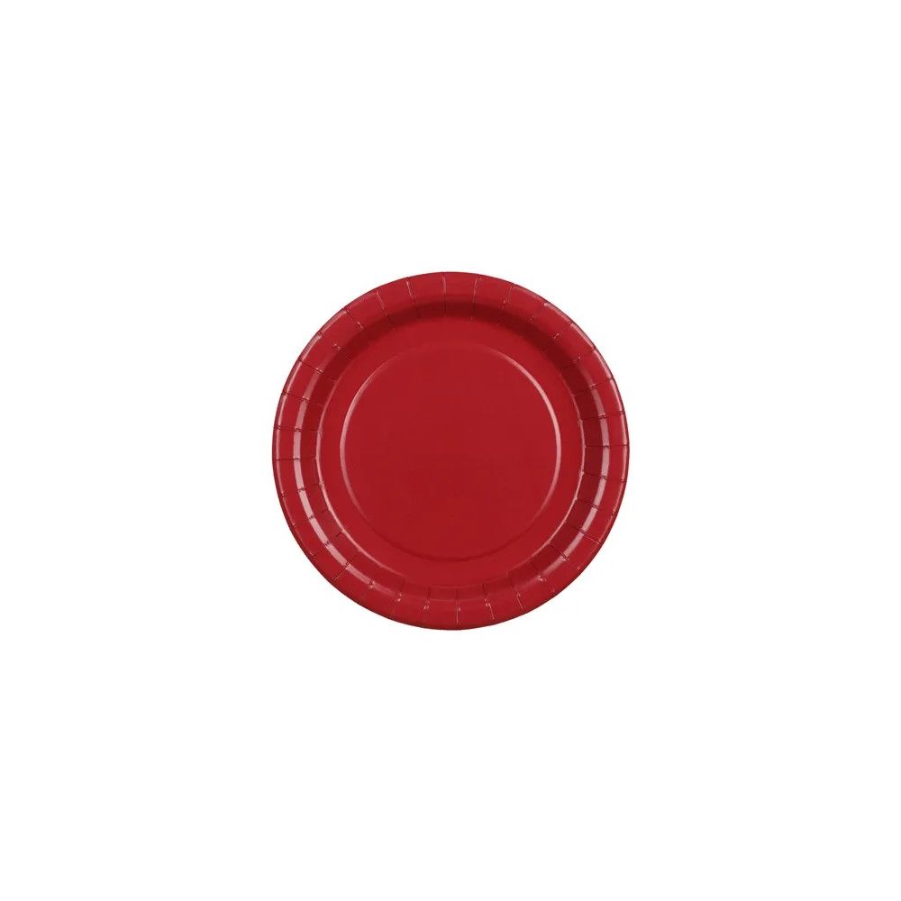 Paper plates - PartyDeco - red 18 cm 6 pcs