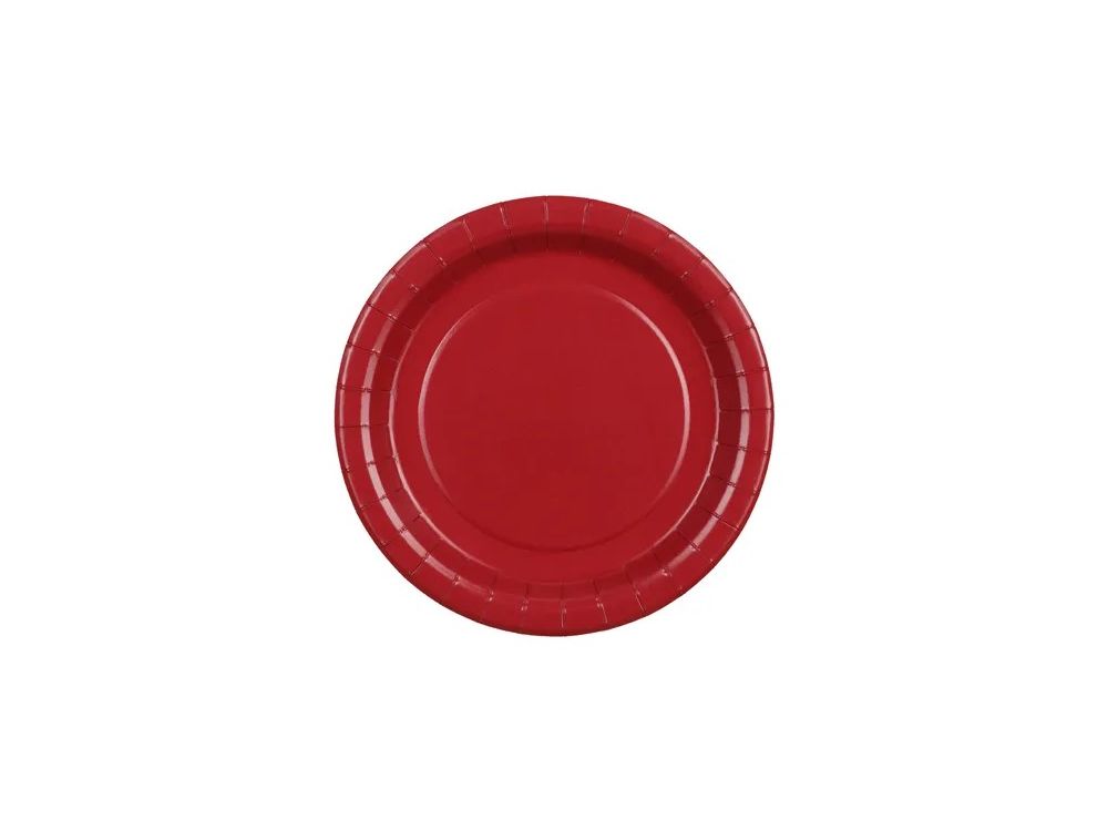 Paper plates - PartyDeco - red 18 cm 6 pcs