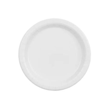 Talerzyki papierowe - PartyDeco - białe 18 cm 6 szt.