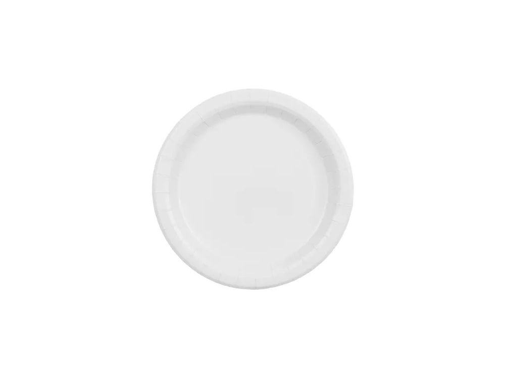 Paper plates - PartyDeco - white 18 cm 6 pcs