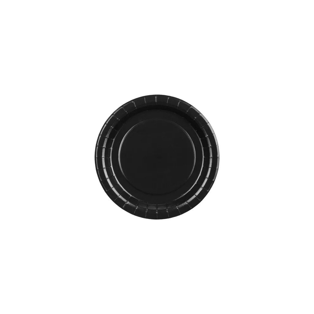Paper plates - PartyDeco - black 18 cm 6 pcs
