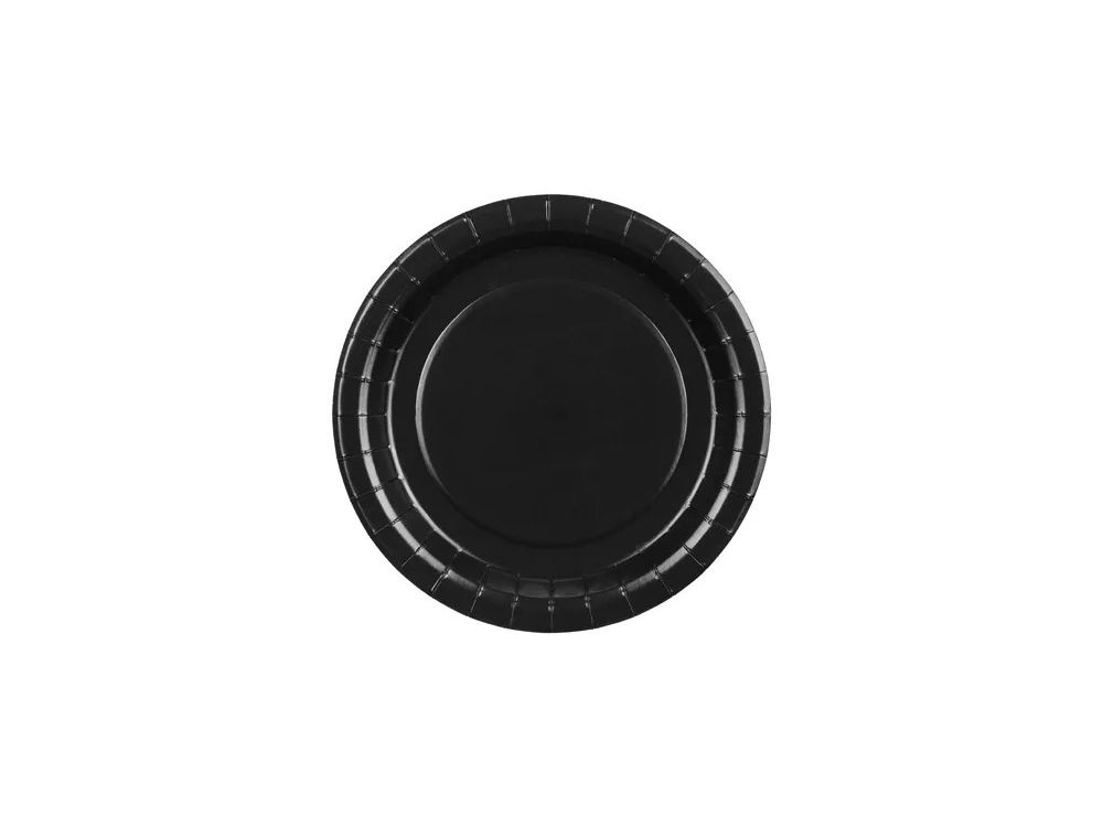 Paper plates - PartyDeco - black 18 cm 6 pcs