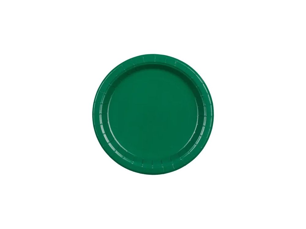 Talerzyki papierowe - PartyDeco - zielone 18 cm 6 szt.