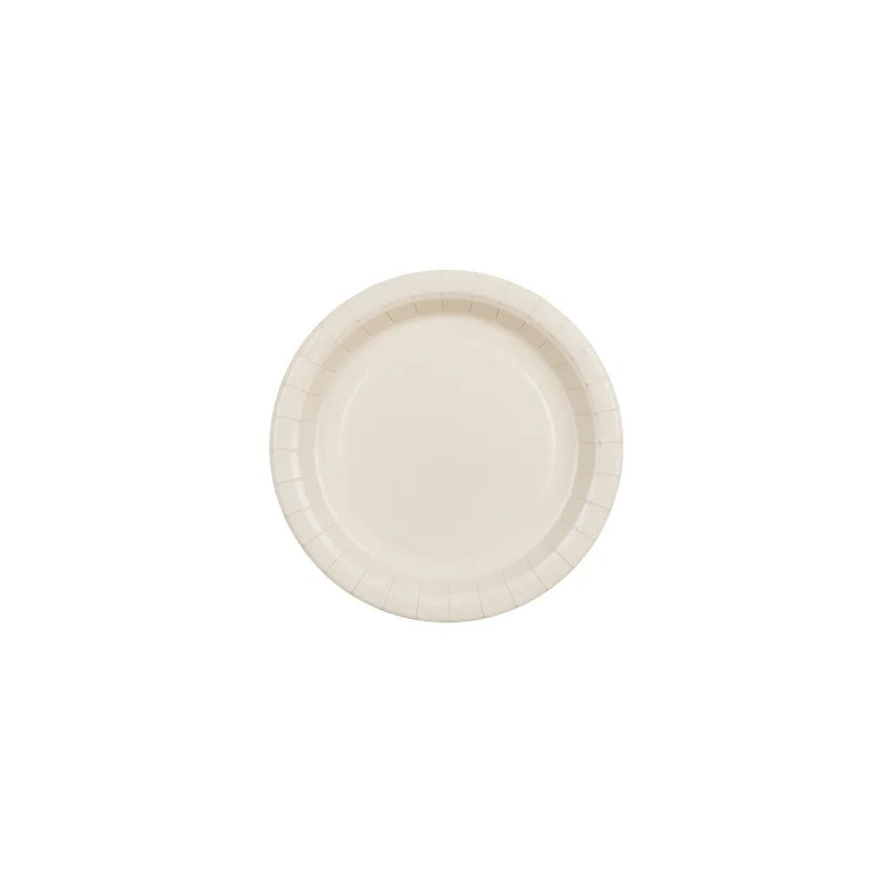 Paper plates - PartyDeco - beige 18 cm 6 pcs