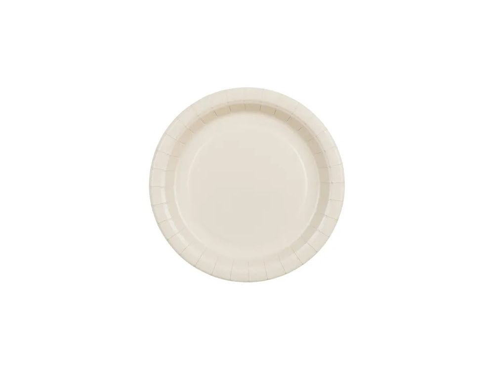 Paper plates - PartyDeco - beige 18 cm 6 pcs
