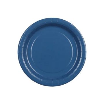 Talerzyki papierowe - PartyDeco - granatowe 18 cm 6 szt.