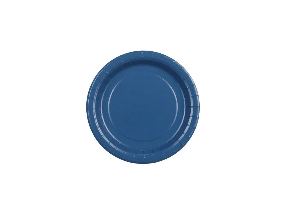 Talerzyki papierowe - PartyDeco - granatowe 18 cm 6 szt.