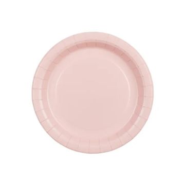 Paper plates - PartyDeco - light pink 18 cm 6 pcs