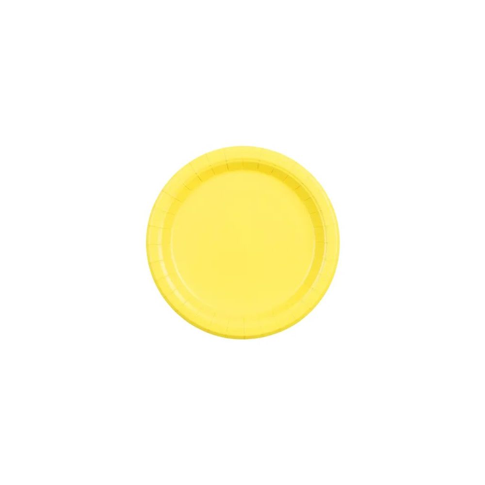 Paper plates - PartyDeco - yellow 18 cm 6 pcs