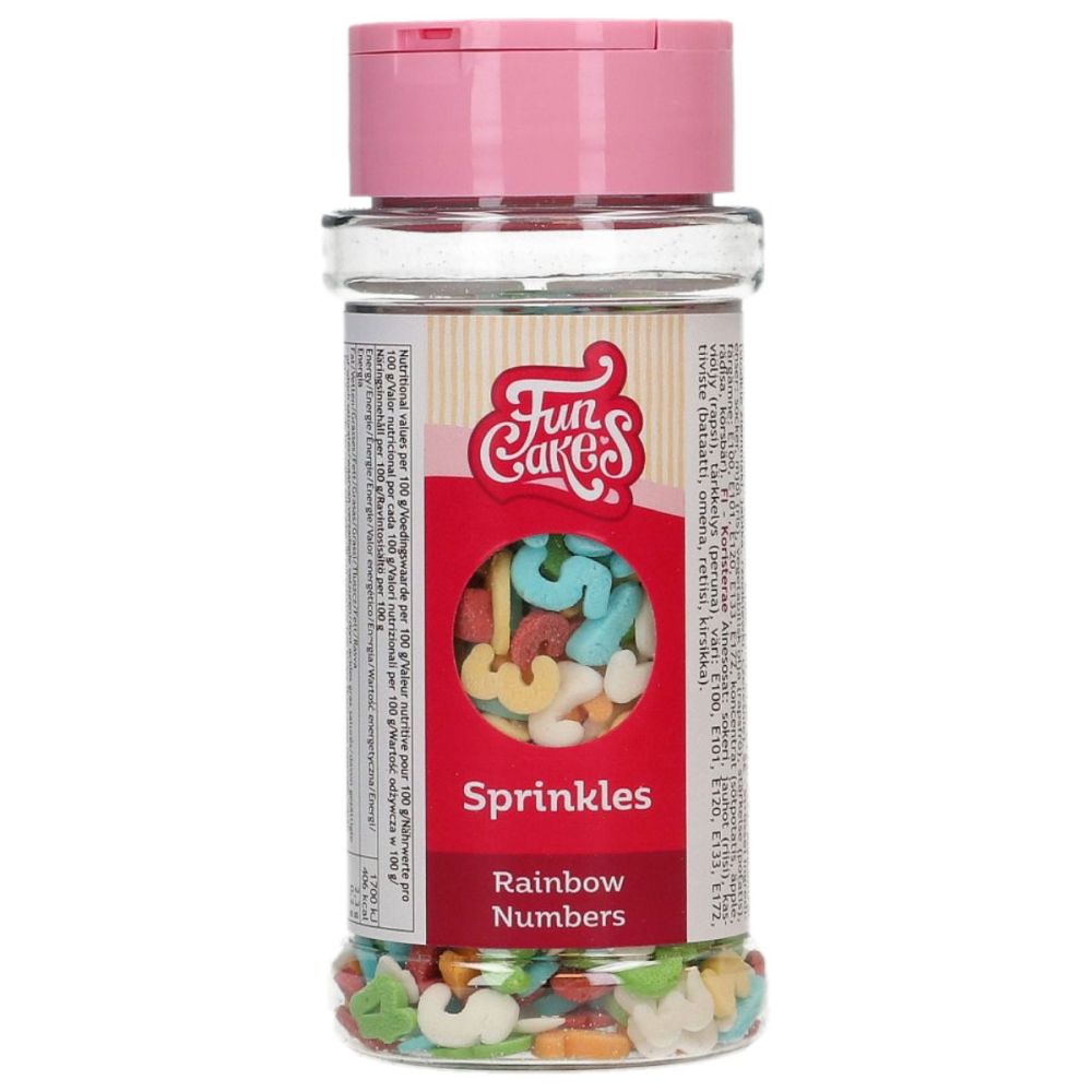 Sugar sprinkles Rainbow Numbers - FunCakes - 50 g