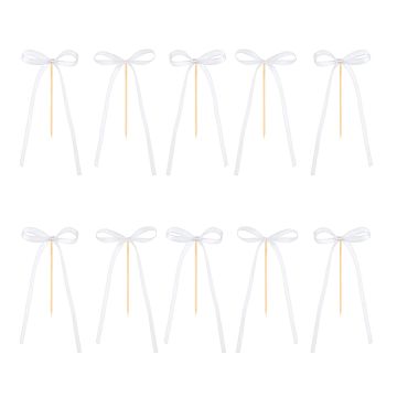 Cake toppers Bows - white 10 pcs