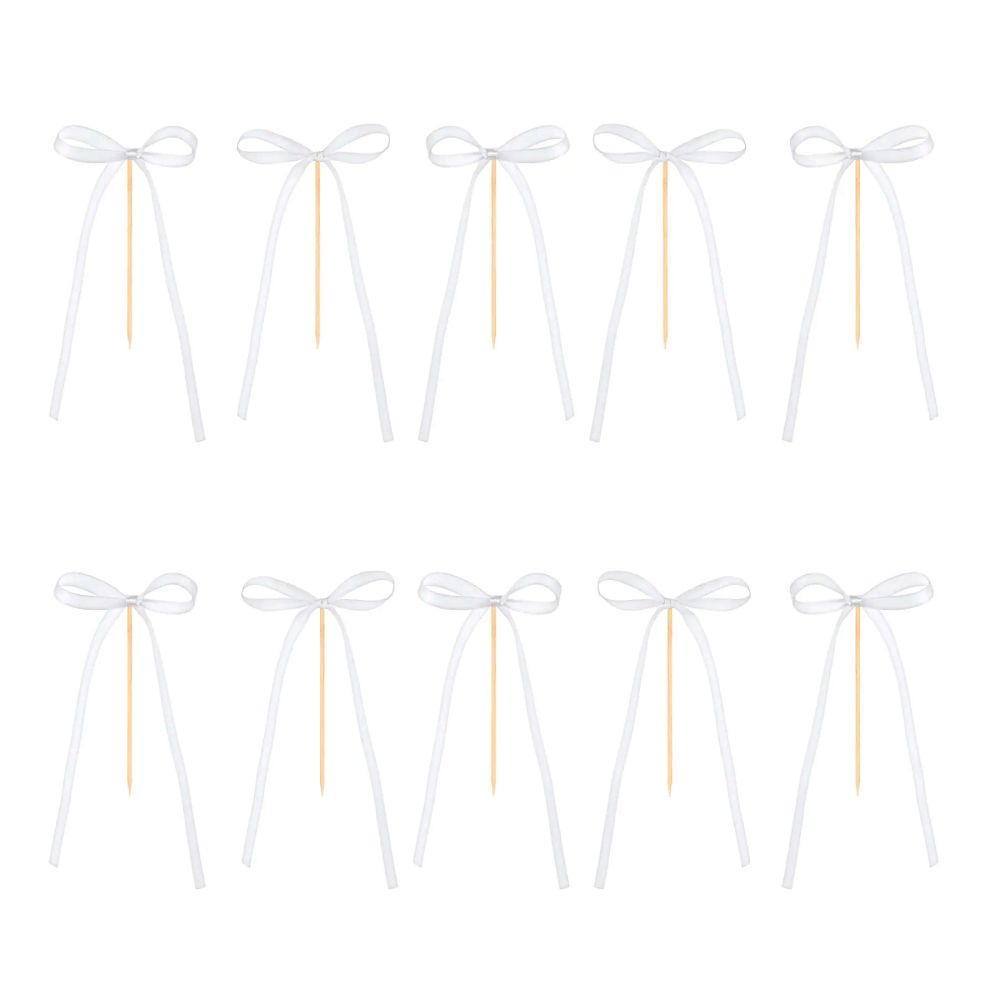 Cake toppers Bows - white 10 pcs