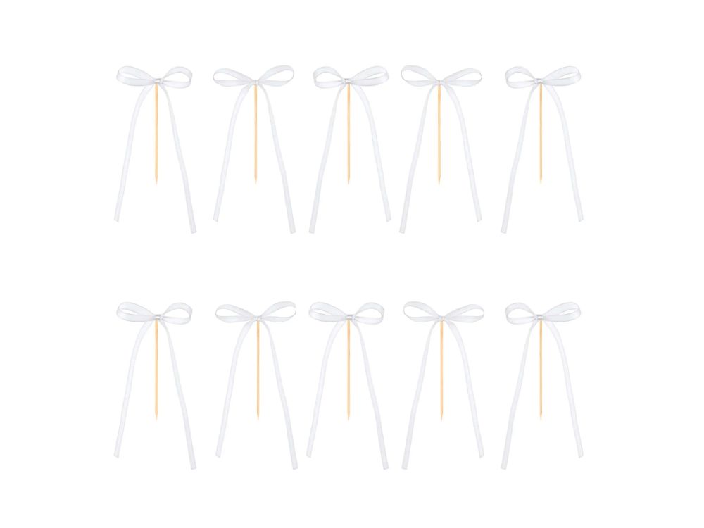 Cake toppers Bows - white 10 pcs